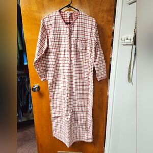 Carole Hochman Warm & Cozy Long Sleeve Plaid Flannel Nightgown S